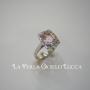 Anello oro bianco, Morganite e diamanti