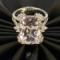 anello oro bianco, morganite e diamanti