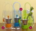 Set 6 caffettiere colorate MOKINE per bomboniere con sacchetti PVC inclusi