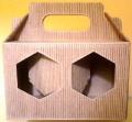SCATOLE PORTAVASETTI forate 3 posti cartoncino ondulato avana mm.190x60x90 - Pz.20