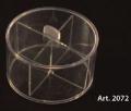 Scatola confetti rotonda in plexiglass rigido con coperchio e divisori Pz.15 - diam.mm.100 Altezza mm.60