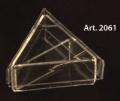 Scatola confetti TRIANGOLO in plexiglass rigido con coperchio e divisori Pz.15 - mm.70 Altezza mm.30