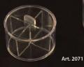Scatola confetti rotonda in plexiglass rigido con coperchio e divisori Pz.15 - diam.mm.80 Altezza mm.45