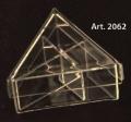 Scatola confetti TRIANGOLO in plexiglass rigido con coperchio e divisori Pz.15 - mm.90 Altezza mm.40