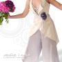 abito da sposa con top in douchesse e pantalone in