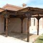pergola sù misura con antico rovere intarsiate a