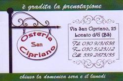 Osteria San Cipriano Di Torazzina Carla E Papa Egidio E C. Snc