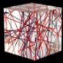 cubo con fili di stoffa inglobati
