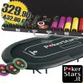 Set Poker Completo PokerStars.it Tavolo Pokerstars 240x125cm +Fiches+Carte+ Timer+ Dealer Button