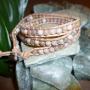 Bracciale Wrap in Vera Pelle e Pietre Naturali