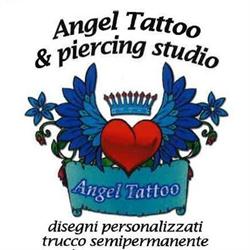 ANGEL TATTOO FINE LINE PIERCING TRUCCO PERMANENTE LETTERING BLACK WORK