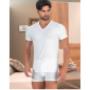 T-SHIRT Uomo  Art.FLAVIO Scollo V M/Manica
Intimo UOMO Jersey Bielastico 94%Cotone  6%Lycra 
Colori disponibili : BIANCO e NERO Astuccio 2 paia
Made in ITALY