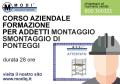 Corsi di formazione e aggiornamento per addetti all'utilizzo dei ponteggi