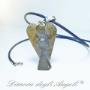 Angelo in Labradorite Argento con Collana in Caucciù