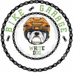 Bike Garage White Dog