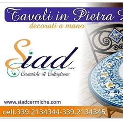 Siad -Tavoli in pietra lavica-Ceramiche di Caltagirone