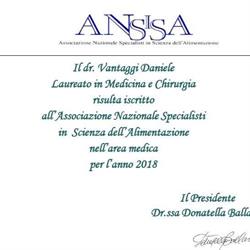 Dottor Vantaggi Daniele G. Cura del Sovrappeso e dell'Obesità