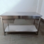 TAVOLO ACCIAIO INOX CON CASSETTO 140 X 7 GRANDI CUCINE