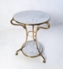Round Gueridon Marble and Brass Side Table