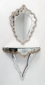 Mid Century Murano Glass Console Table and Mirror
