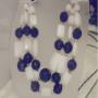Collana a Tre Fili Girocollo Leggerissima Bianca e Blu