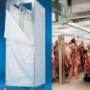 Carrello porta-carne con telo protettivo