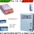 KIT ANTIFURTO BETTY 4 ZONE INFRAROSSO SIRENA DI ALLARME